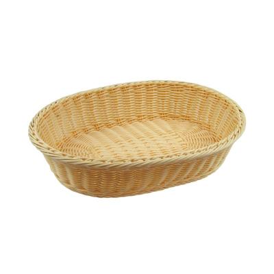 China Customized Sustainable Wicker Plastic Rattan Storage Breadfruit Food Display Wicker Vegetable Basket for sale