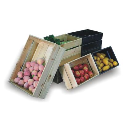 China Solid Customized Wooden Shop Rack Display Fruit Vegetable Display Rack Potato Trolley for sale