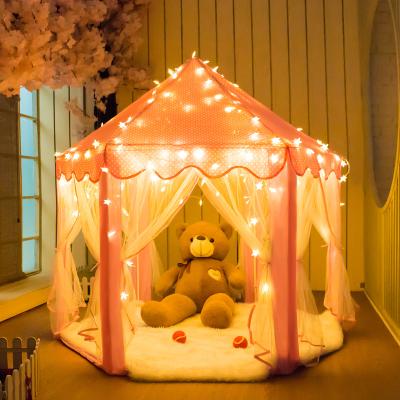 China Inflatable Toy Princess Tent with Star Lights Girls Toy Playhouse Princess Castle Kids Big Play Tent for sale