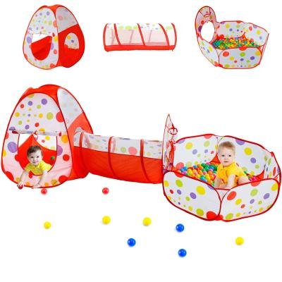 China Soft Ball Pit Tent Kids Toy 3 Pcs Kids Tunnel For Toddlers Jump Up Play Tunnel Tent For Babies Toys For Children for sale