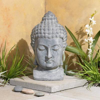 China Modern CE Certificated Garden Decor Stone Resin Meditating Buddha Head For Outdoor Ornament for sale