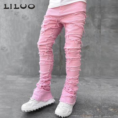 China Wholesale Breathable Skinny Ripped Thin Wash Pants Stacked Denim Long Fit Mens Denim Pants Old Slim Fit Jeans for sale