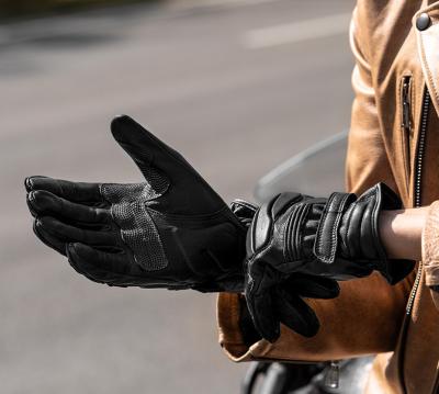 China Custom Five Finger Anti-Slip Windproof Waterproof Touch Screen Sports Leather Motorcycle Enthusiast Gloves For Men And Women for sale