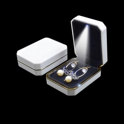 China White Velvet Luxury Design Painting Jewelry Necklace Boxes With Custom Logo for sale