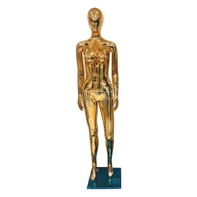 China Factory Supply ABS Faceless Gold Full Body Female Mannequin for sale