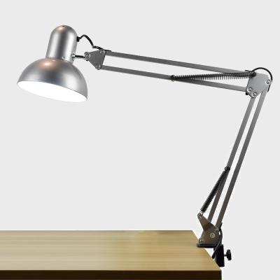 China Cheap Price Wholesale Silver E26 E27 Swing Arm Replace Bulbs Adjustable Task Lights With Led Clamp Flexible Gooseneck Pixar Desk Lamp With Clip for sale