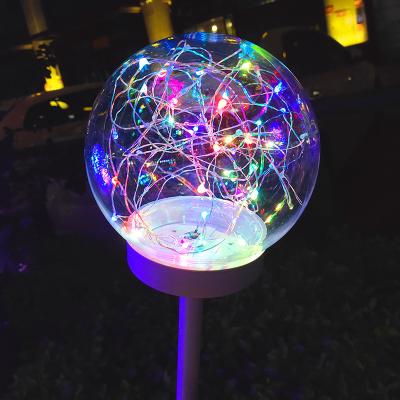 China Ball RGB Spike Lights 2019 New Design Led Copper Outdoor Lights Decoration Ball Festival Christmas Spike Lamp Garden Lights for sale