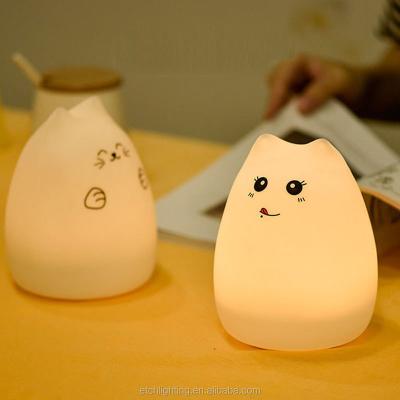 China 7color Silicon Lamp Small Night Lamp Intelligent Voice Control Rechargeable Animal Rubber Rechargeable LED Sensor Birthday Gift Light Creative Light for sale