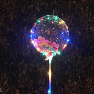 China Convenient Transparent Night Light LED Strip Ball Wave Handheld Net Red Balloon Lantern for sale