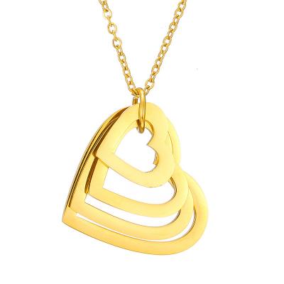 China Fashion Go Party DIY Heart Shape 18K Plated Stainless Steel Custom Necklace Customized Name Necklace Personalized for sale