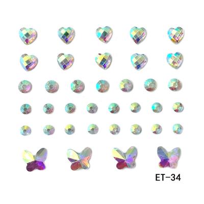 China Temporary Vanish Party Rainbow Eye Body Face Makeup Rhinestone Stickers Different Shapes Nail Art Decor Tattoo Stickers Self Adhesive Jewelry for sale