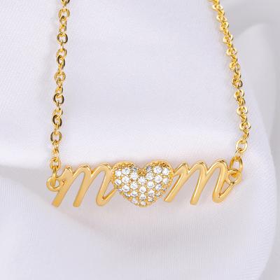 China Fashion Go Party 2021 Fashion Gifts For Mom Heart Necklace Zircon Pendant Necklace for sale