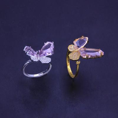 China Fashion Go 2021 Newest Party Rings For Women 2021 Acrylic Butterfly Open Ring for sale