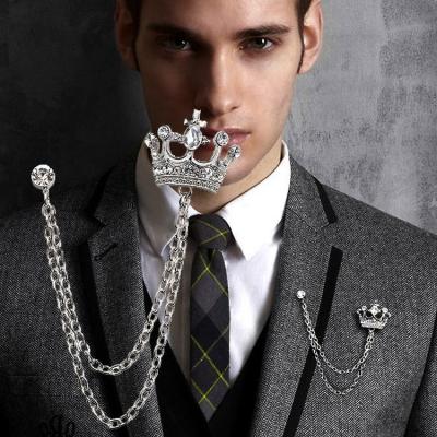 China Hot Men's Retro Crown Brooch Pin for Men for sale