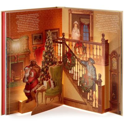 China paper & Oversized Cardboard Baby The Night Before Christmas Pop Up Book With Lights And Sound for sale