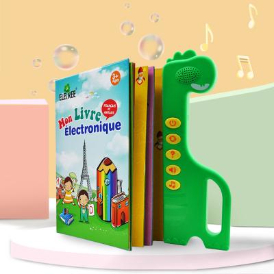 China Early Education Customized Push Button Children Kindergarten Early Educational Bilingual English-French Language Healthy Learning Books for sale