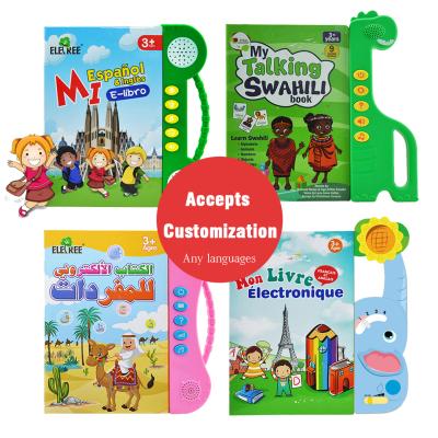 China Children Study Kiswahili Audio Japanese German Ukrainian Swahili Ukrainian Indonesian Portuguese Russian Early Learning Children Book Sound Book for sale