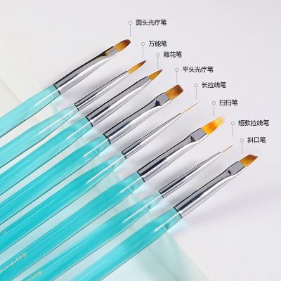 China Beauty Care Makeup Tools Gel Retail 8pcs Nail Art Ombre Brush Set for sale