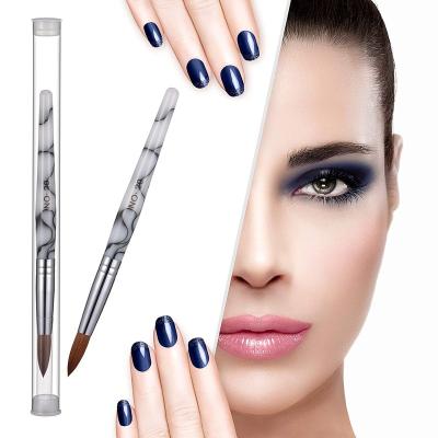 China Beauty Care Make Tools Kolinsky Acrylic Nail Brush Custom Logo Aluminum Handle Acrylic Nail Brush Kolinsky Pincel Original for sale