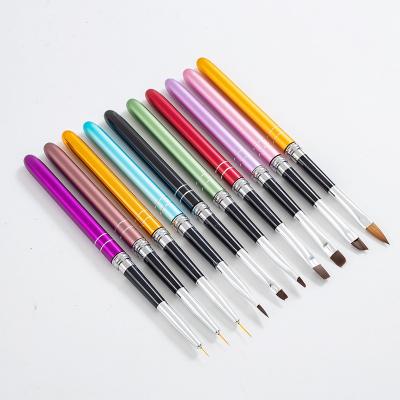 China Beauty Care Do Tools 10 Pcs Sets Metal Rod Pull Line 2022 New Nail Art Brush Set Pen for sale