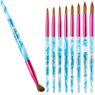 China NAIL 2022 New Design Blue Marble Acrylic Flower Nails Tool Pure Sand Acrylic Nail Art Brush With International Size for sale