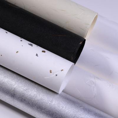 China Waterproof Gift Wrapping Tissue Paper Multicolor Shiny Metallic Color Foils Embedded Eco Friendly Fiber Flower Wrapping Paper for sale