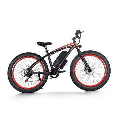 China Aluminum Alloy 350w 26 Inch Mountain Off Road Snow Beach Outdoor Electric Bicycle Fat Tire Electric Bike 48v 10.5ah for sale