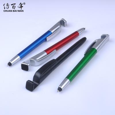 China Pen High Quality Promotional 4 in 1 Multifunctional Ball Pen Phone Holder Touch Screen Stylus Pen for iPad iPhone for sale