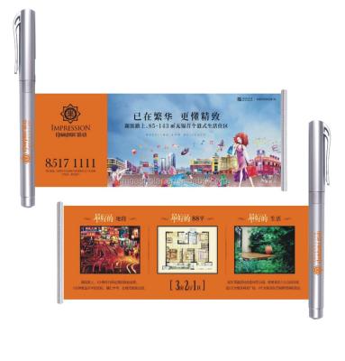 China Promotional Pen High Quality Plastic Calendar Pull Out Banner Pen for sale