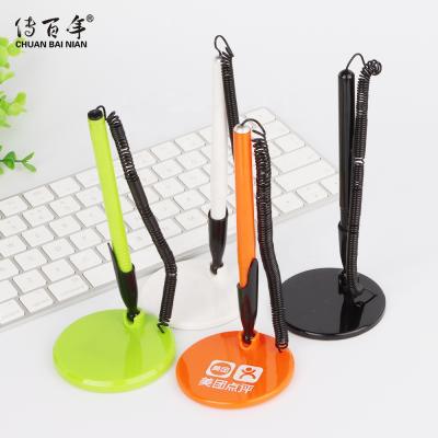 China 2021 New Design Promotional Pen Plastic Counter Stick Pen Desk Stand Table Pen for sale