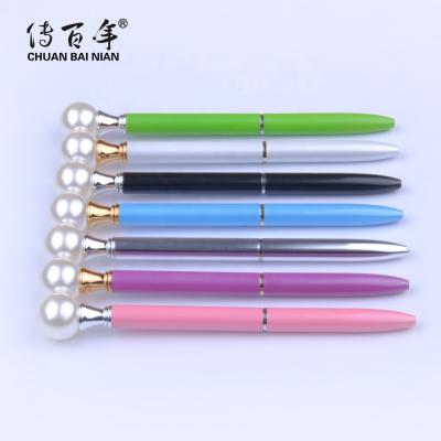 China Pen High Quality Promotional Luxury Gift Metal Bling Pearl Ballpoint Pen With Custom Logo for sale