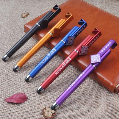 China Quality Promotional Pen High Quality Custom Gift QR Code Logo Phone Holder Pen With Touch for sale