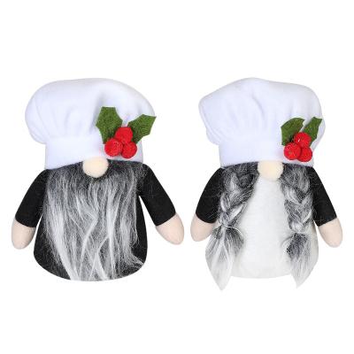 China Hot Sale Christmas Decoration Party Gift Gnome Christmas Decoration Ornament Faceless Santa Claus Doll With Chef Hat for sale