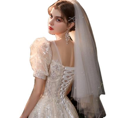 China Dry cleaning French fairy wedding dress 1 piece MOQ size design lace mermaid wedding dress custom made for women for sale