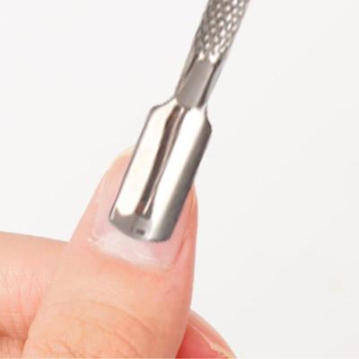 China Easy To Use High Quality Double Sides Stainless Steel Nail Cuticle Pusher for sale