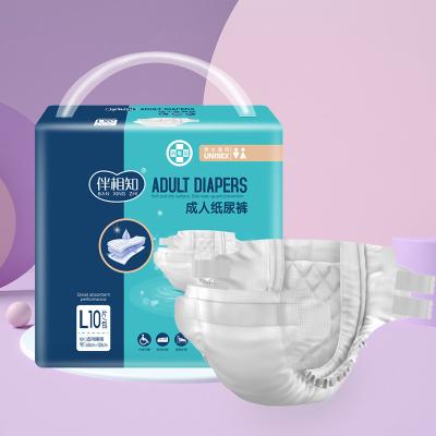 China Adesivo de fecho de folhas de absorção pesada adultas fraldas unisex com controle de odor e indicador de umidade à venda