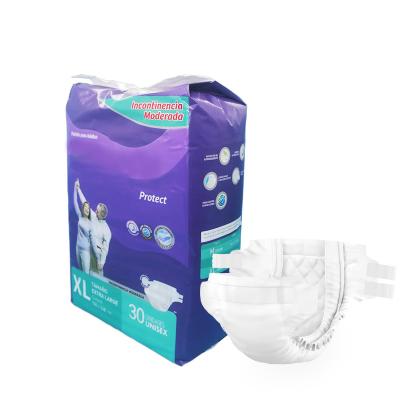 China Pañales desechables para adultos, super capas absorbentes y ADL, superficie suave y seca, protector contra fugas, indicador de humedad, cinta mágica en venta