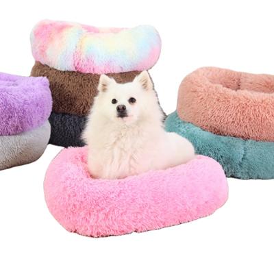 China Removable And Washable Pet Mattress Dog Bed Pet Cat Litter Round Kennel Viable Warm Winter Plush Mat for sale