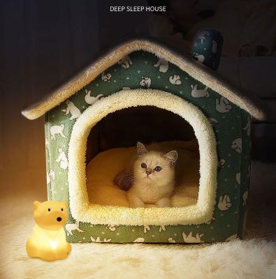 China New Arrival Breathable Gray colorWarm Cat Bed House With Ball Toys Pet Bed Use Cats And Dogs Pet Supplies for sale