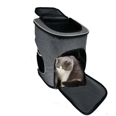 China Backpack Pet Bag Gray Breathable PVC Cat Dog Carrier Backpack for sale