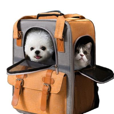 China Breathable Pet Out Of Pack Canvas High Capacity Backpack Cat Dog Carrying Case Bag for sale