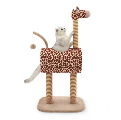 China Sustainable Pet Toy Interactive Toy Pet Play House With Scratches Cat Tree Tower Toy Unicorn Cat Climbing Frame for sale