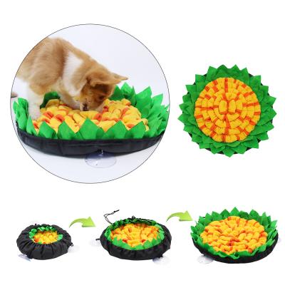 China Viable Dog Mat Pet Training Mat Dog Sniffle Protection Sunflower Anti-Clog Dog Bowl for sale