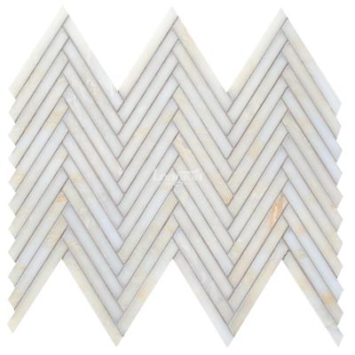 China Modern Polished Chevron Stone Mosaic Hotel Herringbone Marble Tile for sale