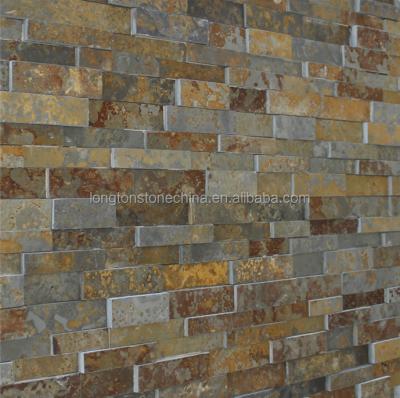 China Multi Parquet 3D Face Stone Slab Split Rock Panels Wall Cladding Mosaic Slate Wall Slabs for sale