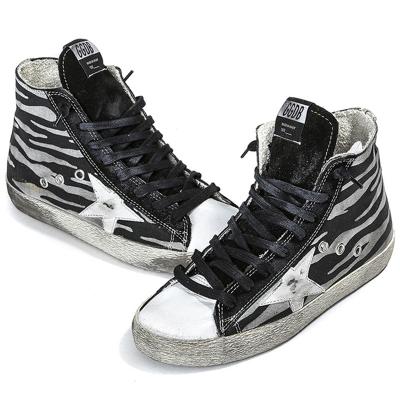 China Fashion trend Goldens SNEAKERS Gooses FRANCY COTTON CANVAS AND LEATHER STAR black zebras for sale