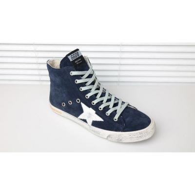 China Fashion Trend Goldens Color Handsome Francy Gooses - Suede Navy Running Shoes for sale