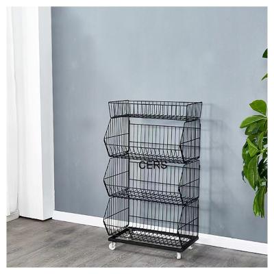 China Viable Baskets Show Heavy Duty Steel Wire Mesh Shopping Basket for sale