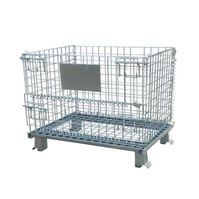 China Detachable Steel High Load Capacity Metal Pallet Storage Cages With Wheels for sale