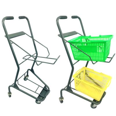 China Unveiling Factory Custom Wheeled Trolley With Mesh Basket Product Metal Shopping Trolley Cart Store Double Decker Bus Shopping Trolley for sale